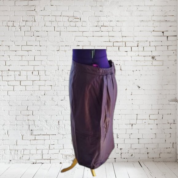 Vintage Jon Lawrence LTD Leather Skirt Maroon Plus Size - Picture 2 of 5